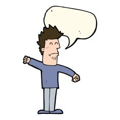 cartoon stressed man with speech bubble N52