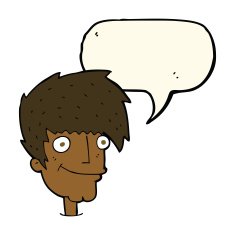 cartoon smiling man with speech bubble N24