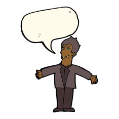 cartoon vampire man with open arms speech bubble N8