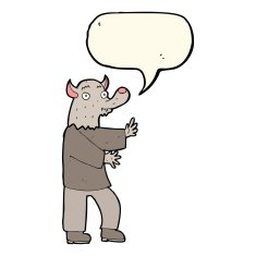 cartoon werewolf with speech bubble N15