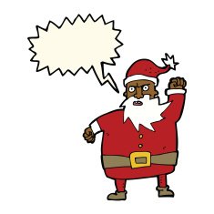 cartoon santa claus with speech bubble N144