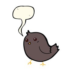 cartoon bird with speech bubble N217