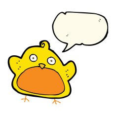 cartoon bird with speech bubble N220