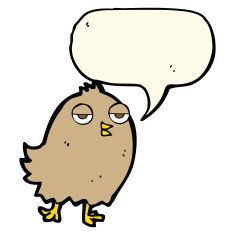 funny cartoon bird with speech bubble N103