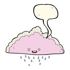cartoon rain cloud with speech bubble N12
