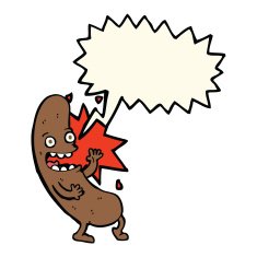 cartoon sausage with speech bubble N10