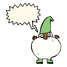 cartoon tiny santa with speech bubble N13