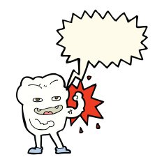 cartoon strong healthy tooth with speech bubble N7