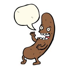 cartoon sausage with speech bubble N12