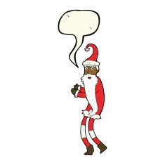cartoon santa claus with speech bubble N147