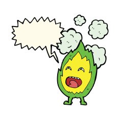 cartoon flame character with speech bubble N7