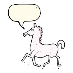 cartoon horse with speech bubble N31