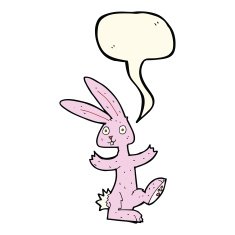 cartoon rabbit with speech bubble N70