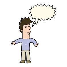cartoon confused man with speech bubble N30