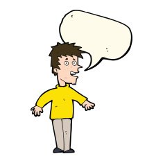 Cartoon happy boy with speech bubble N168