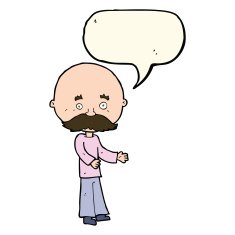 cartoon man with mustache speech bubble N71