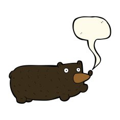 funny cartoon bear with speech bubble N21