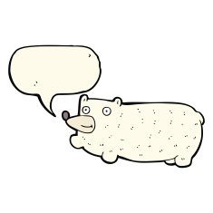 funny cartoon bear with speech bubble N22