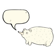 funny cartoon bear with speech bubble N23