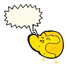 cartoon bird with speech bubble N222