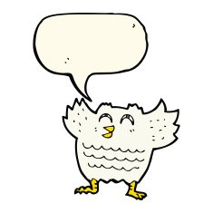 cartoon black bird with speech bubble N8
