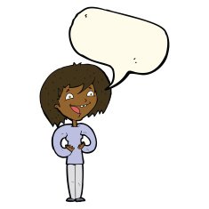 cartoon excited woman with speech bubble N104
