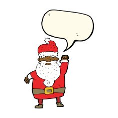 cartoon angry santa claus with speech bubble N16