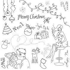 Christmas and New Year hand drawn doodles N6