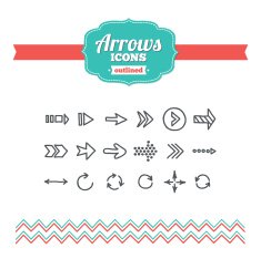 Set of hand-drawn arrows icons