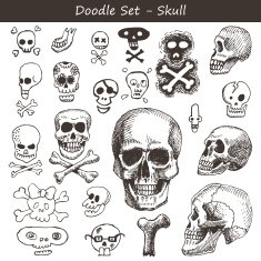 doodle skulls