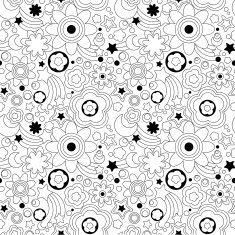 seamless geometrical pattern with stars and flowers
