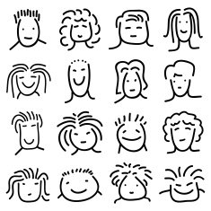 doodle faces set N2