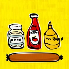 Hot dog Sauces and a Wiener