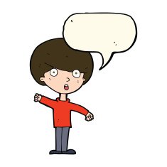 cartoon shocked boy with speech bubble N20