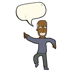cartoon angry old man with speech bubble N111
