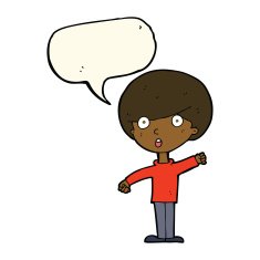 cartoon shocked boy with speech bubble N21