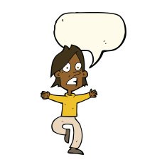 cartoon panicking man with speech bubble N15