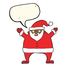 cartoon santa claus with speech bubble N148