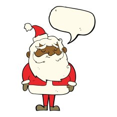 cartoon santa claus with speech bubble N150