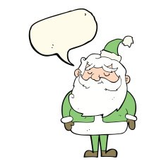 cartoon santa claus with speech bubble N151