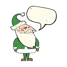 cartoon santa claus with speech bubble N152