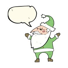 cartoon santa claus with speech bubble N154