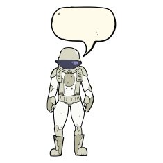 cartoon astronaut with speech bubble N92
