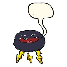 happy cartoon cloud with speech bubble N11