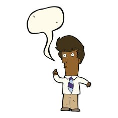 cartoon man with question speech bubble N7
