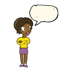 cartoon pretty woman with speech bubble N204