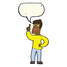 cartoon man with complaint speech bubble N8