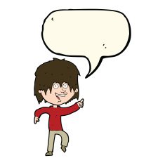 Cartoon happy boy with speech bubble N175
