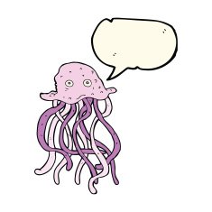 cartoon octopus with speech bubble N24