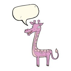 cartoon giraffe with speech bubble N7